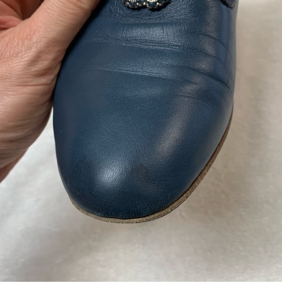 CHANEL Blue Leather CC Flat Loafers Shoes - Picture 7 of 16